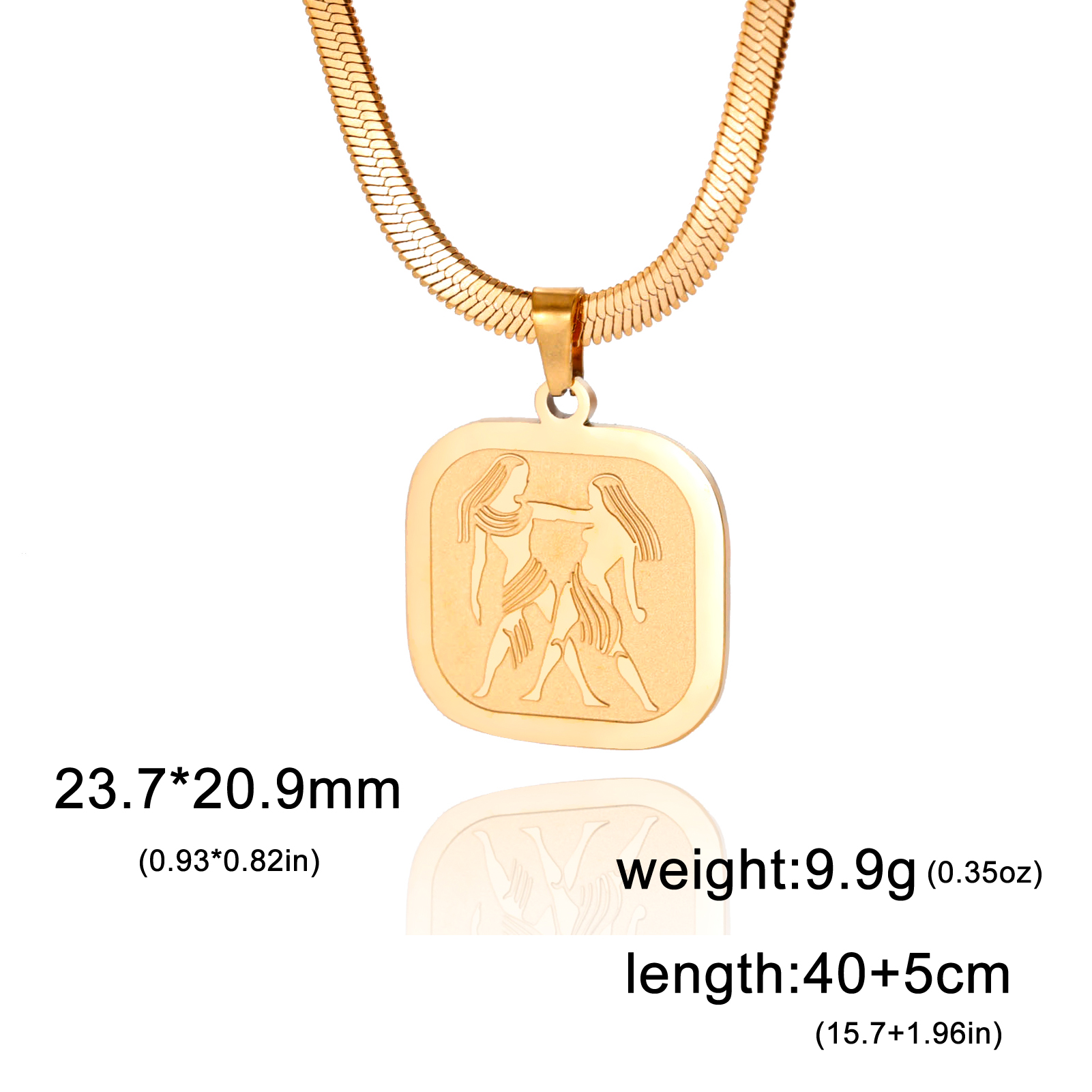Teamer 12 Zodiac Teken Ketting Voor Vrouwen Goud Kleur 12 Constellatie Rvs Slang Ketting Kettingen Verjaardag Sieraden Cadeau: Donker Goud