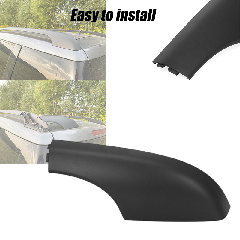 Car Roof Rack Cover Front Rear Roof Bar Luggage Rack Guard Roof Rail End Shell set for Skoda Yeti SUV Black
