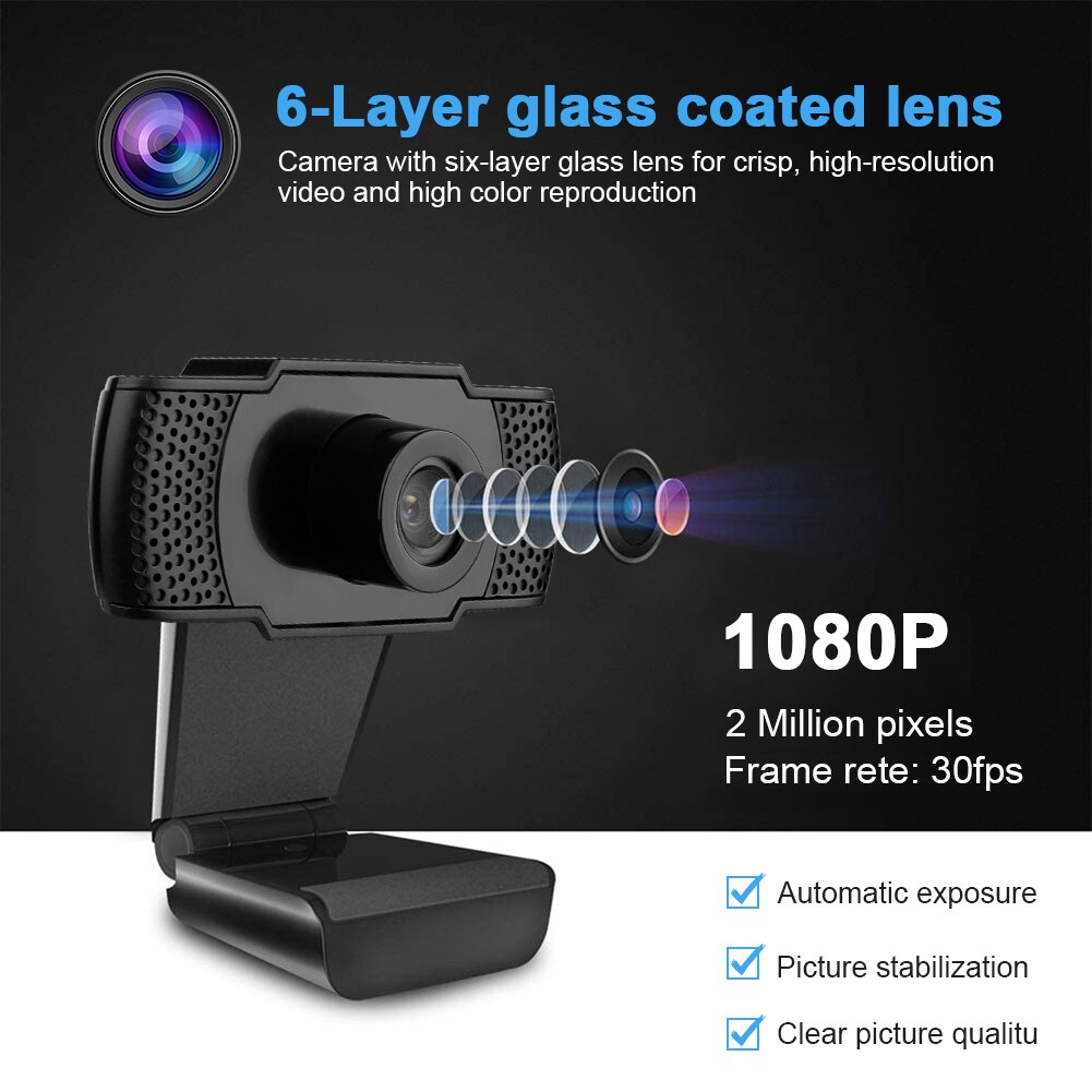 11080P Hd Camera Usb Webcam Autofocus Webcam Voor Computer Laptop Pc Met Microfoon Video Calling Home Apparatuur Externe