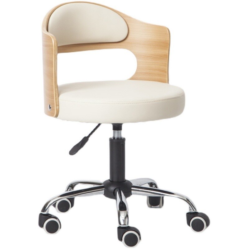 Stijl Massief Hout Lifting Barkruk Moderne Eenvoudige Rugleuning Thuis Beauty Salon Ronde Kruk Receptie Hoge Kruk Swivel stoel