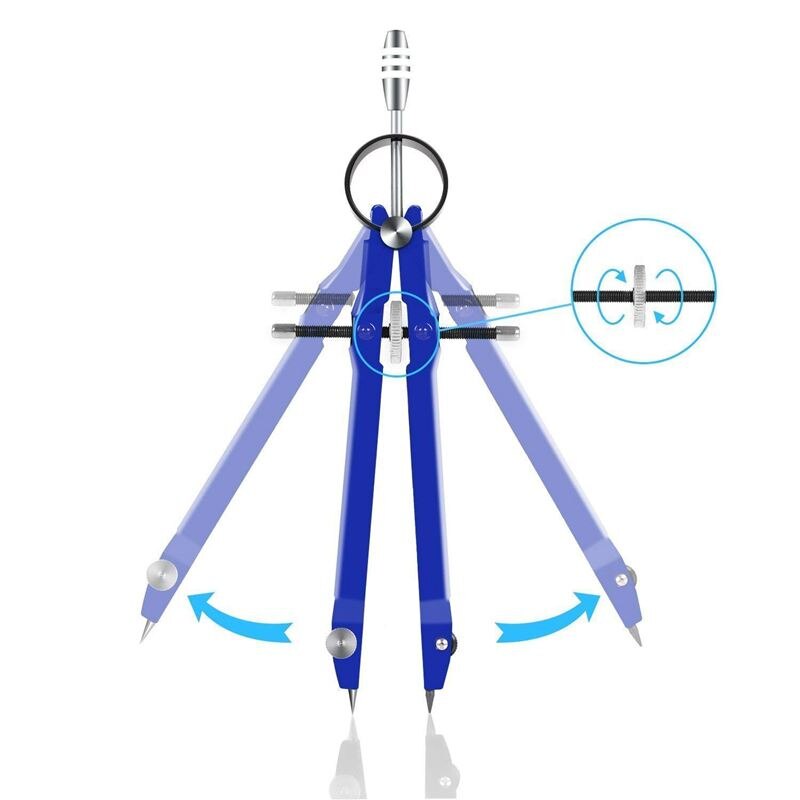 Compass with Lock, Compass for Geometry, 6inch Spring Bow Compass, Precision Compass Math, Drafting Compass, Compas