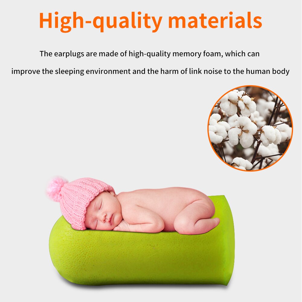 TISHRIC 100 Pairs Earplugs Sleep Noice Reduction Noise Cancelling 25dB Anti-noise Box For Travel/Sleep/Reading Ear Plugs