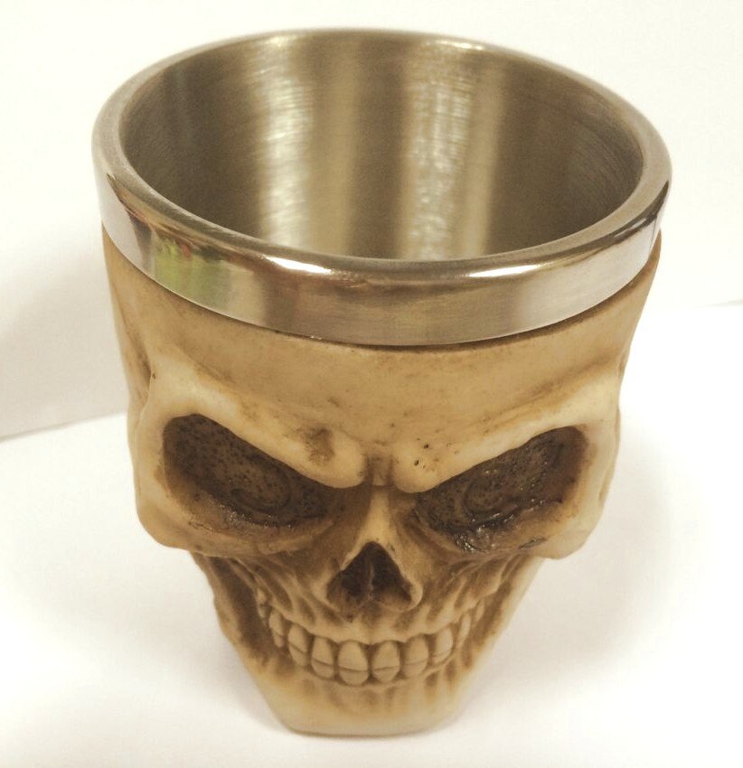 Gothic Stainless Steel Skull Shot Glass Stainless Steel Skull Cup Bar Vodka Glass Beer Steins Cup