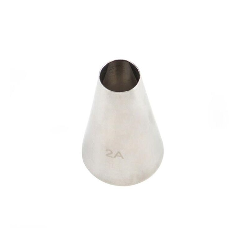 # 2A Round Cake Nozzles Pastry Tips Cup Cake Cream Decorating Tool Stainless Steel Cupcake Cookie Piping Nozzle DIY