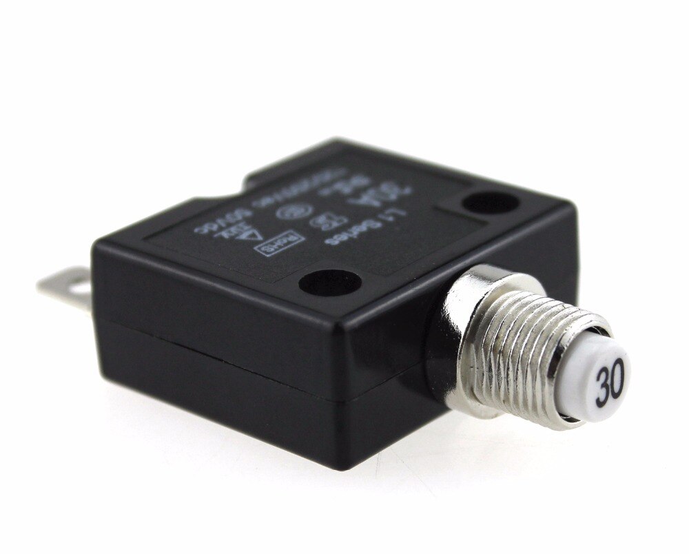 1PCS Push Button Reset 30A Manual Reset Circuit Breakers With Quick Connect Terminals For Car Boat RV