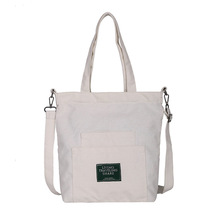 Casual Canvas Tas Vrouwen Draagbare Tote Schouder Boodschappentassen Multifunctionele Herbruikbare Shopping Canvas Pack bolsa reutilizable # YU: White