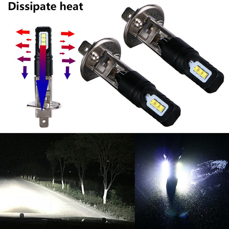 4X H1 6000K Super Bright White 6000LM DRL LED Headlight Bulb Kit High-Beam
