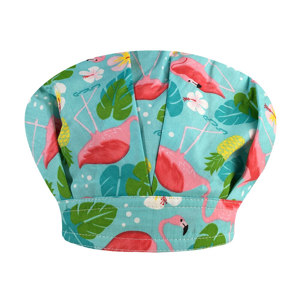 Verpleegkundige Caps Kleine Bloemen Pring Hoeden Verstelbare Lange Haar Scrub Cap Schoonheidssalon Verpleging Cap Laboratorium Pet Shop Scrub hoeden: hat 32056