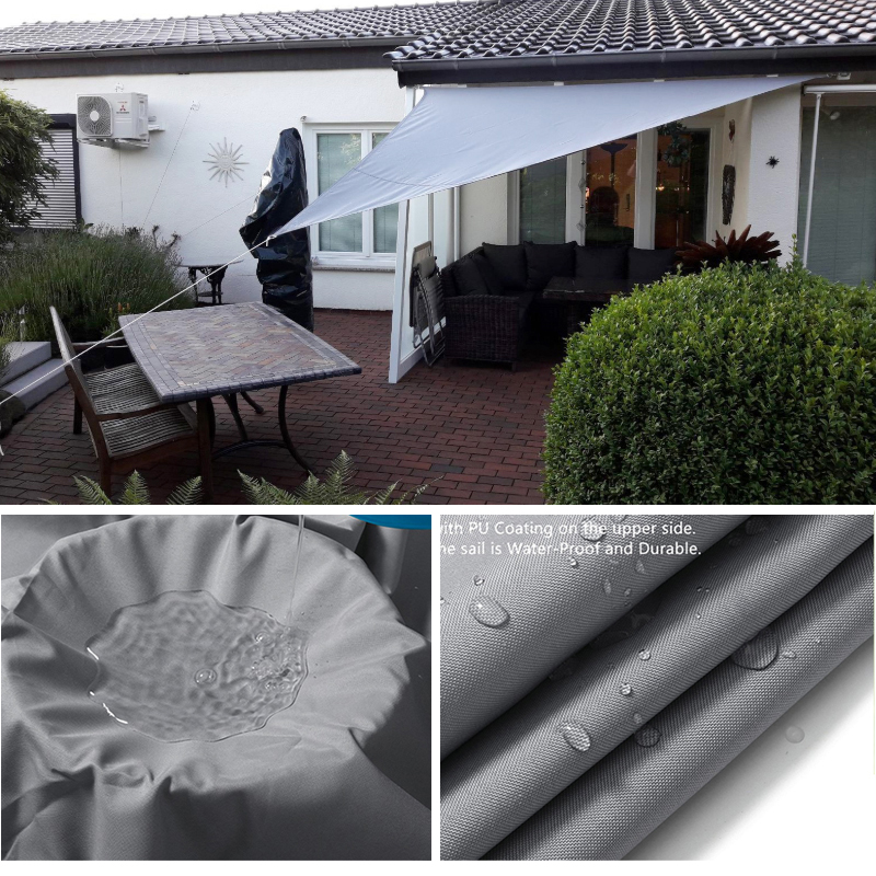 300D Grijs Alle Size Waterdichte Vierkante Rechthoek Driehoek Zon Zonnezeil Tuin Terras Luifel Zwemmen Schaduw Kamp Wandelen Yard Luifels