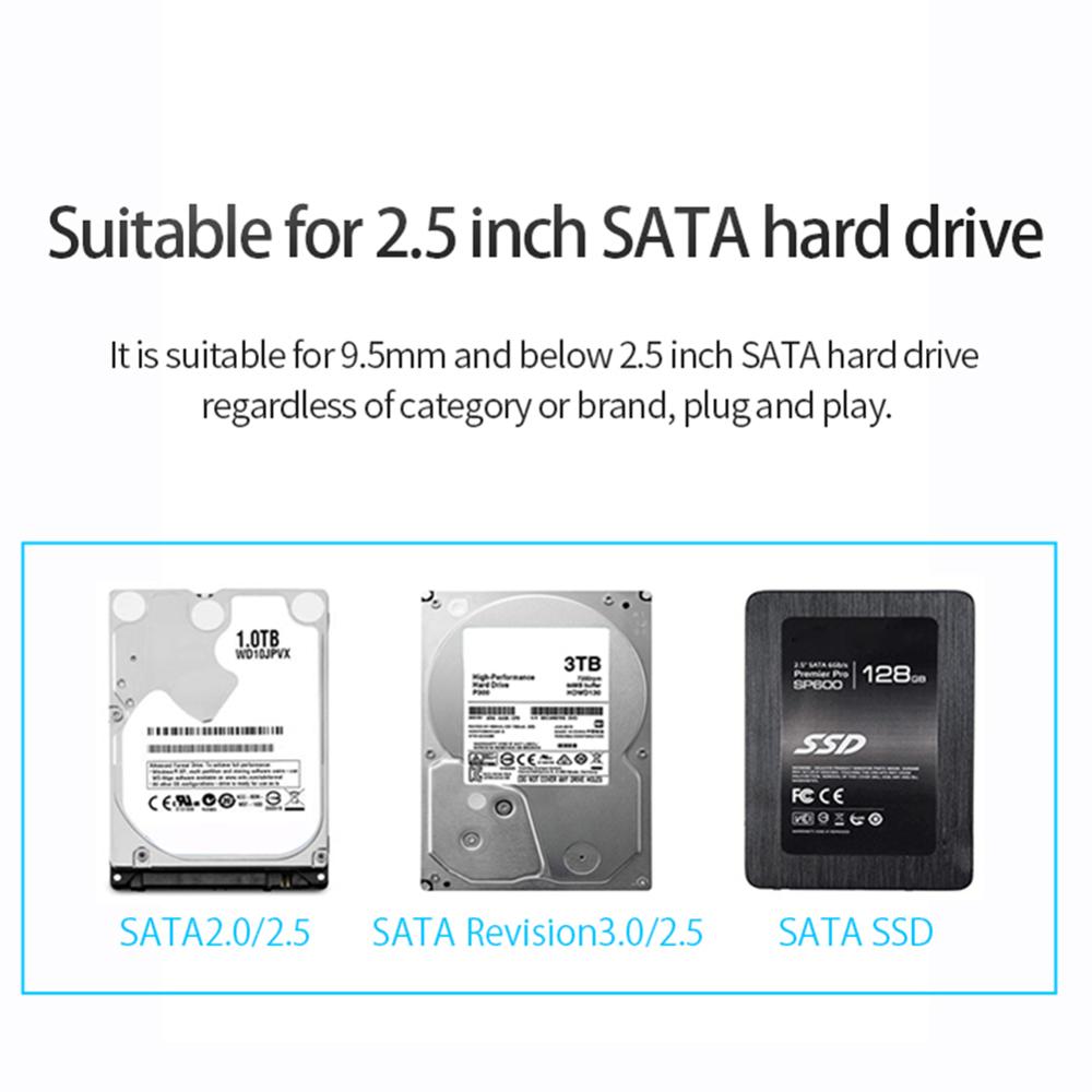 Orico 5 Gbps Transparant 2.5 In Sata Usb 3.0 Hdd Externe Harde Schijf Behuizing Tool Gratis Case Voor 2Tb ssd