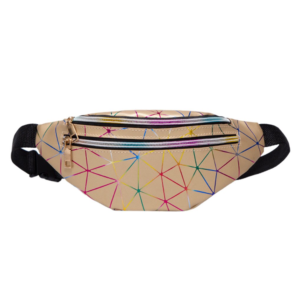 Vrouwen Meisjes Taille Fanny Pack Belt Bag Borst Pouch Hip Bum Tas Kleine Portemonnee: Gold