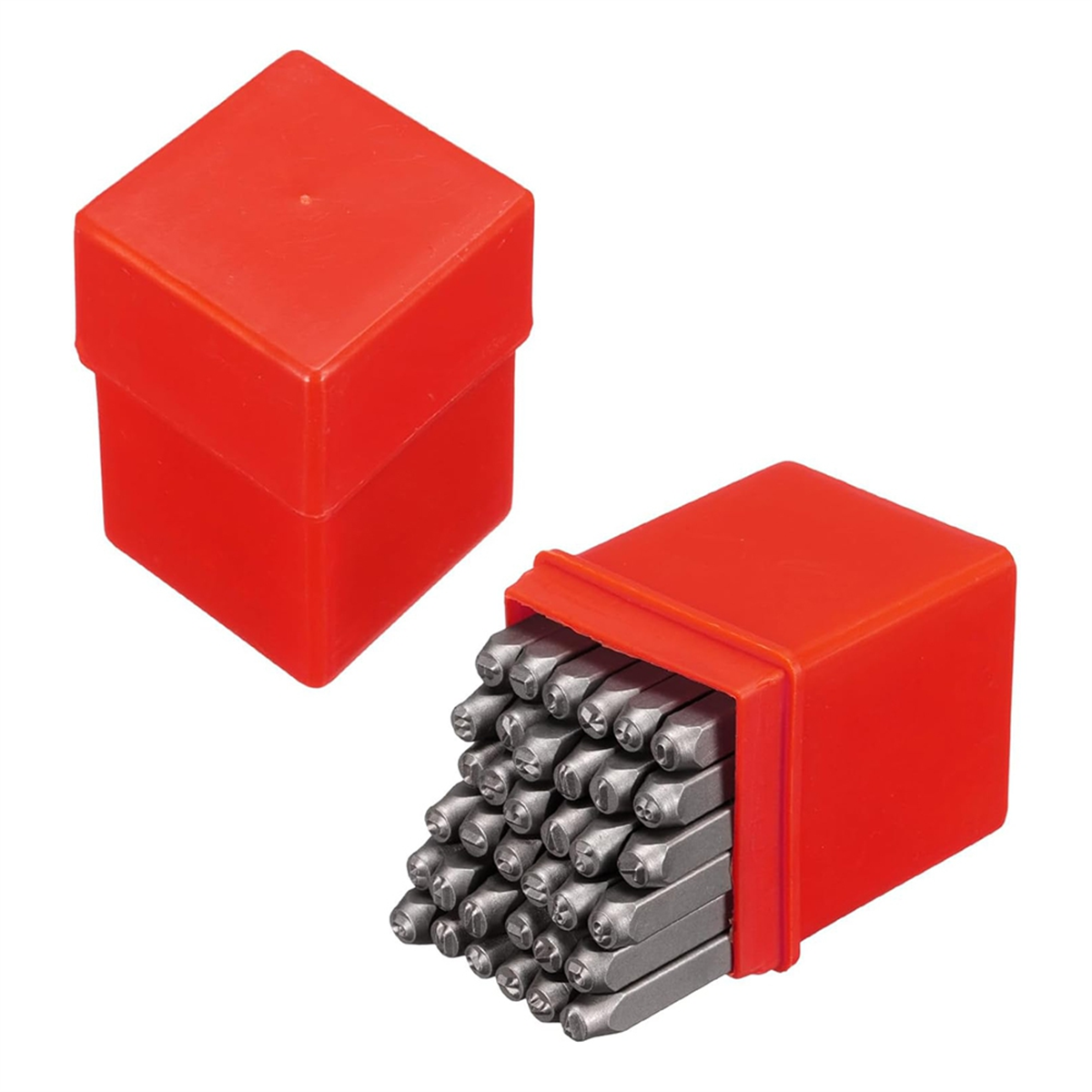 A04R-36Pcs 1/8IN (3mm) Number and Lower Case Letter Stamp Set, A-Z, & 0-9 Punch Press Tool for Metal Plastic Wood Leather