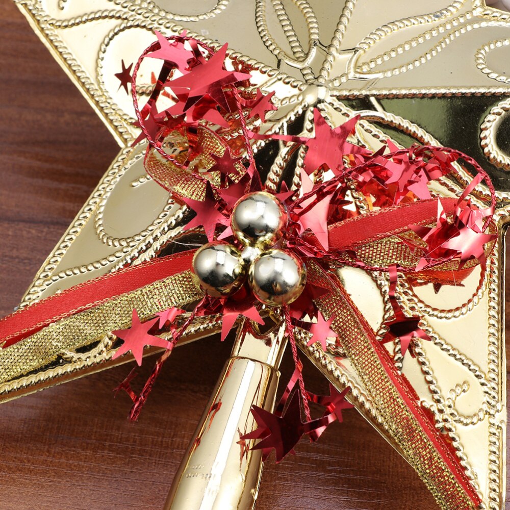 20Cm Kerstboom Ster Topper Glinsterende Kerstboom Decoratie Ornamenten (Golden)