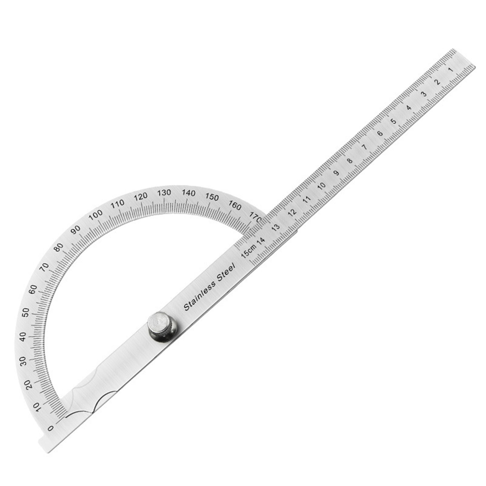 Goniómetro multiusos, regla de 0 a 180 grados, transportador de brazo ajustable, de acero inoxidable, lectura rápida, portátil