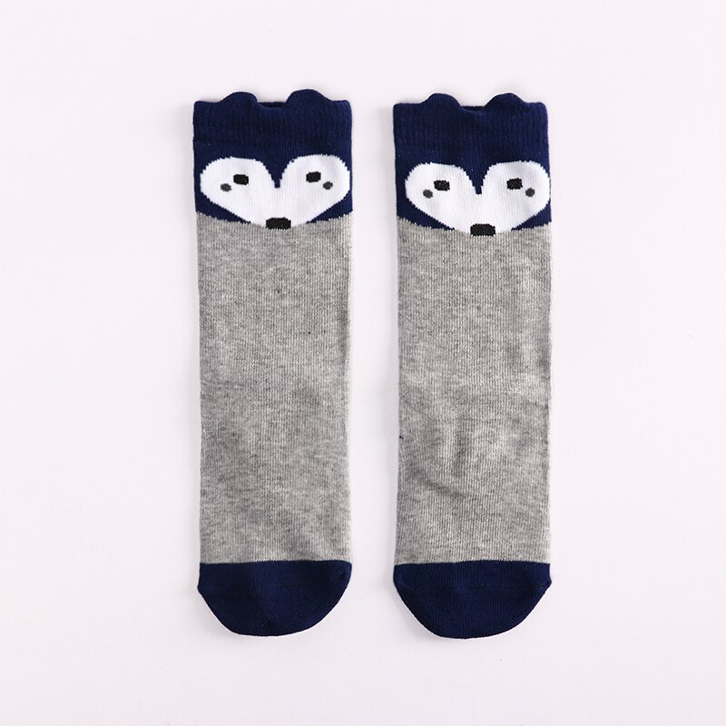 1 Paar unisex schön niedlich Karikatur Fuchs Kinder Baby Socken Knie Mädchen Junge Baby Kleinkind Socken Tier Kleinkind Sanft Baumwolle Socken Bein warm