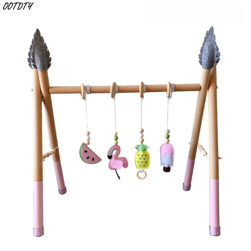 1Set Nordic Style Baby Gym Play Nursery Sensory Ring-pull Toy Wooden Frame Infant Room Toddler Clothes Rack Kids Room Decor: 8