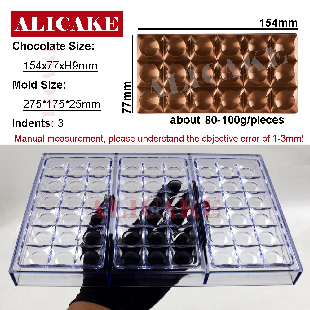 3D Polycarbonate Chocolate Molds for Chocolates Bar Mold Baking Pastry Confectionery Tools Cake Candy Bonbon Moulds Form Tray: New Bar-01