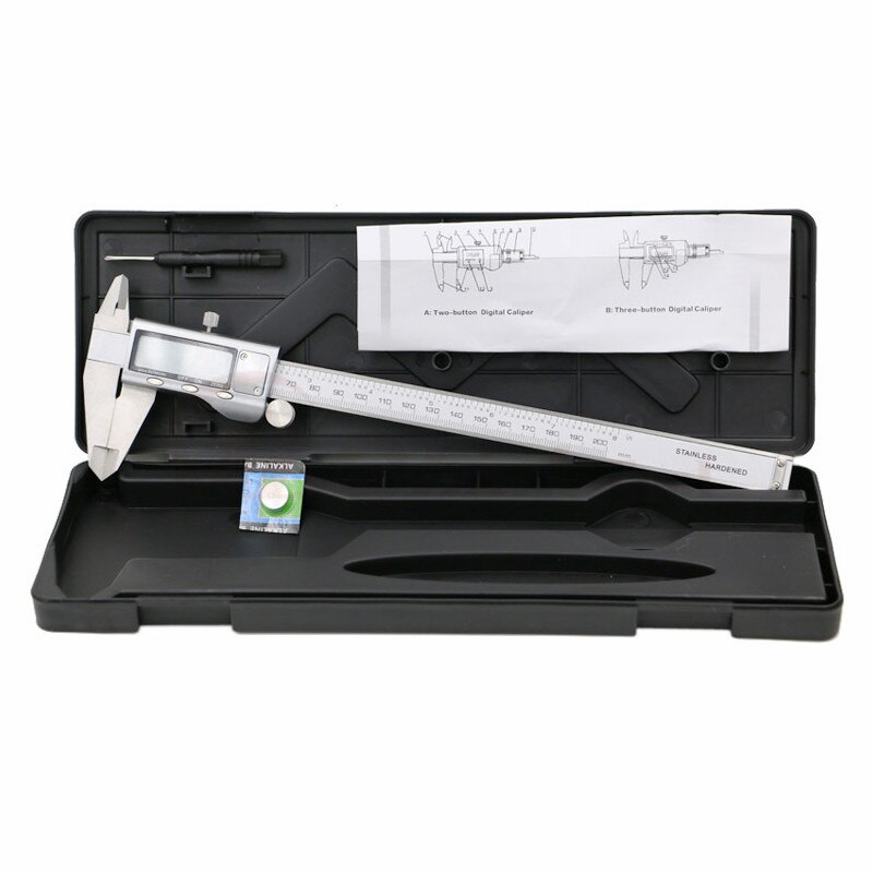 8" 200mm Digital Caliper Stainless Steel Digital LCD Caliper Vernier Caliper with Retail+Box