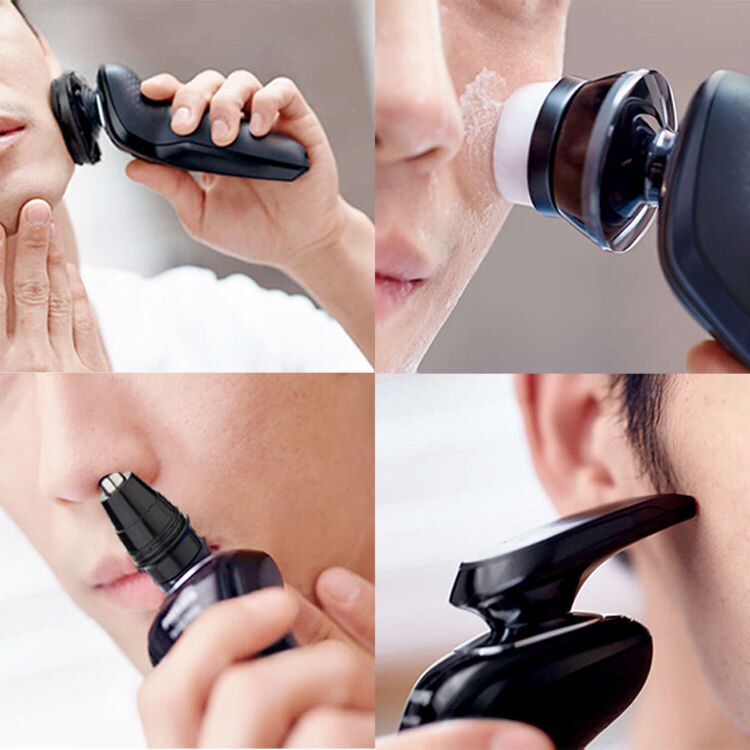 Utgave elektrisk barbermaskin barberhøvel menn vaskbar usb oppladbar 3 blad smart kontroll barberskjeggmaskin