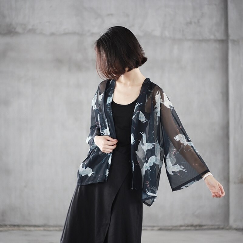 Kimono traditionnel japonais pour femmes, cardigan, yukata, été, , AA003