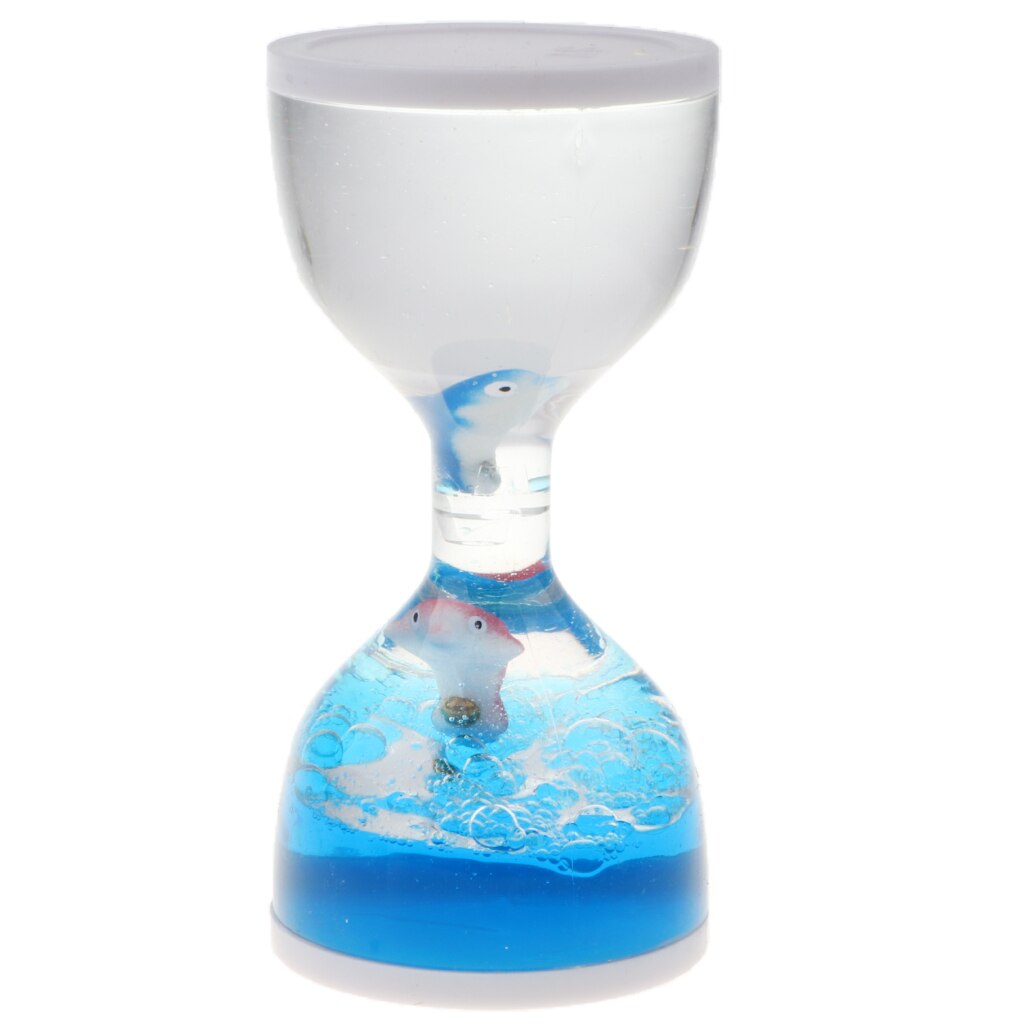 Dolphin Liquid Motion Bubbler Timers, Oil Hourglass Sensory Relaxation Toy Visual Bubble for Office & Desk Decor Xmas