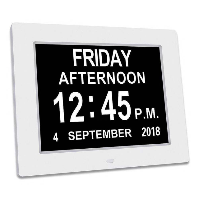 People For Display Am Vision Extra Mounted With Clock Dementia Aged 5 The Alarm Calendar Digital: White-US Plug
