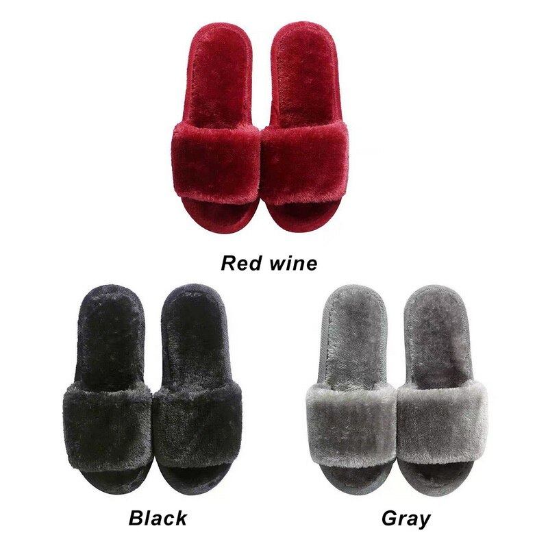 Zapatillas de casa de piel sintética para mujer, zapatos cálidos a la , planos sin cordones, deslizantes, negros, rosas, cómodas, para el hogar, para invierno