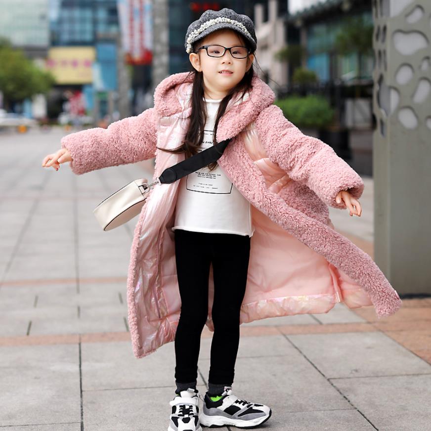 3-16T Plus size Kinderen faux bontjas lam bont gesplitst meisjes dikker warme overjas parka modis kids oversize jassen Y2426