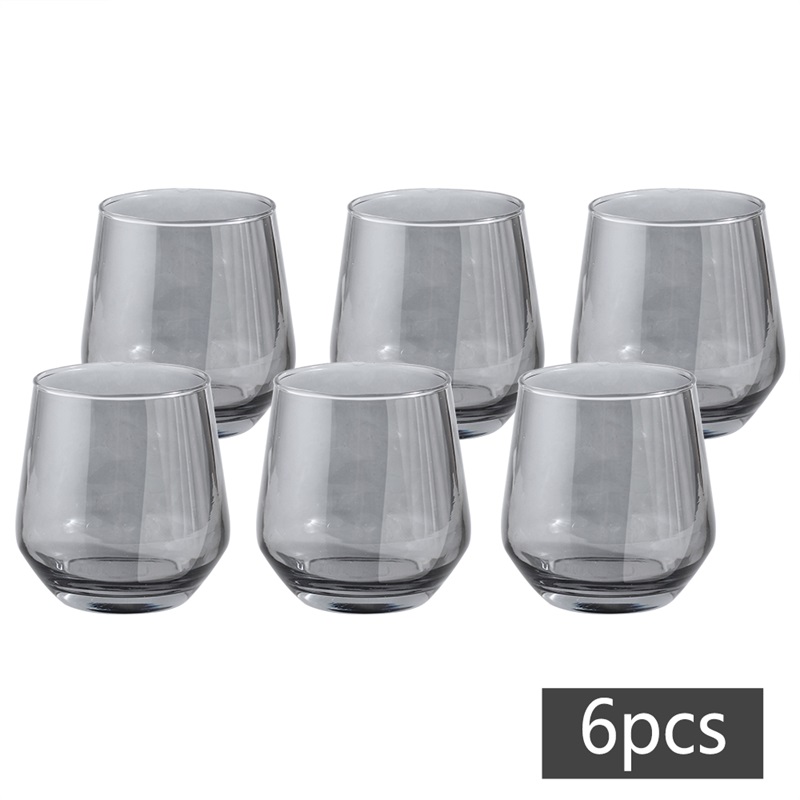 Upspirit grå plating whisky drikkeglass vann kaffe melk drinkware glass til hjemmet vodka ølbar hotell glass kopper sett: 6 stk 330ml