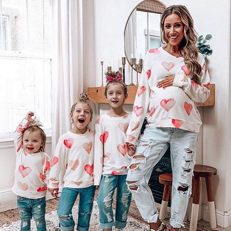 Family Matching Sleep Top Mother And Daughter Family Outfits Clothing Letter T-shirt Mom And Boys Girls Clothes Kids T shirts: M