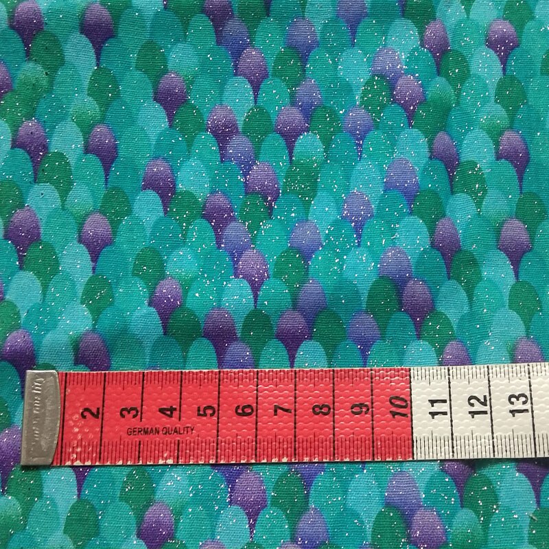 50x105cm Glitter Silver Stamping Fish Scale Printed Cotton Fabric Bling Bling DIY Fabric Patchwork for Cloth Dress Home