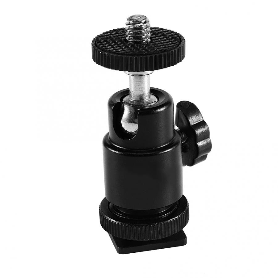 tripod head 1/4 Thread Mini Ball Head Shoe Mount Adapter Ring Light Adapter Camera Shoe Mount with Lock for Most Cameras Cam