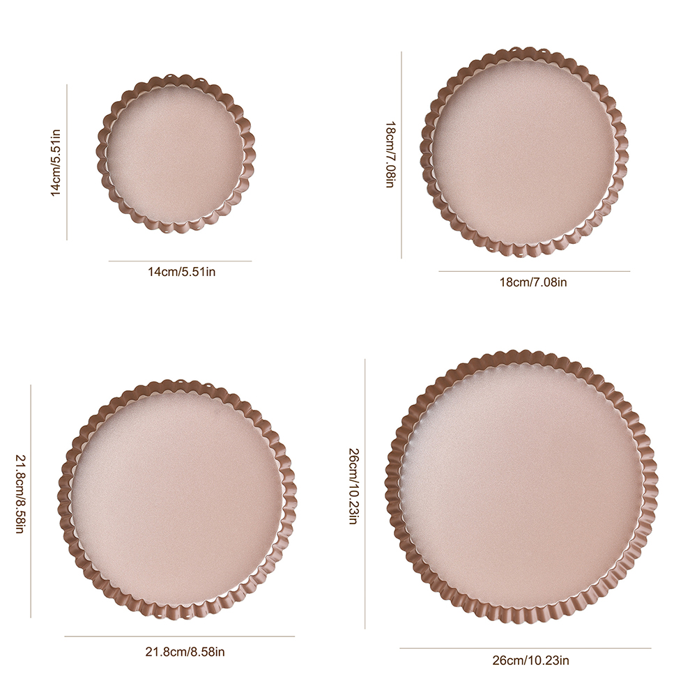 Fluted Pie Tart Pan Mold Baking Removable Bottom Nonstick Quiche Tool Rectangle Bakeware Template Dishes Cake Pans