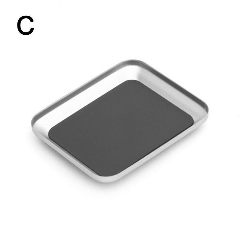 Screw Tray Magnetic Screws Tray Dish Bowl For Garage Bolts Nuts Hardware Organizer Bits Storage Mini Plate Parts Box G6s7: Silver