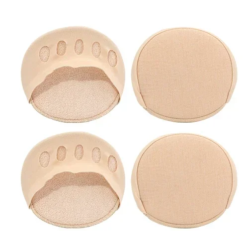 2/4 paar Vijfteenen Voorvoet Pads voor Dames Hoge Hakken Halve Inlegzolen Onzichtbare Voetpijn Verzorging Schokabsorberende Sokken Teen Pad Inserts: Bruin