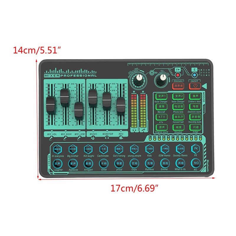 K3nb studio entrada misturador de áudio cartão de som inteligente redução ruído voz clara amplamente áudio usb externo áudio mixer peças reposição