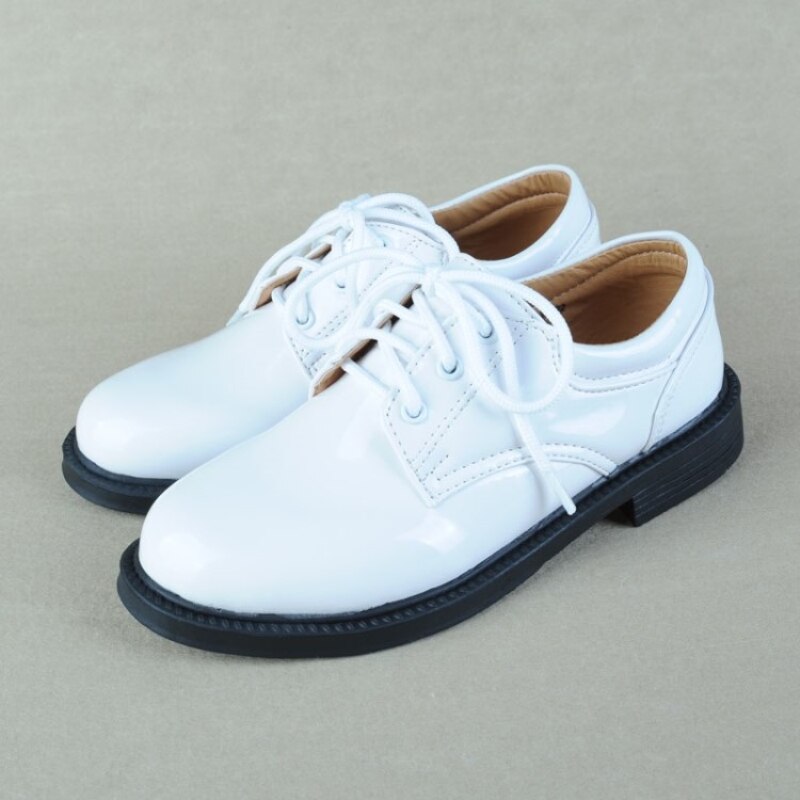 Gentleman Boy Formal Shoes Leather Wear Children Show School Students Chorus Shoes Shiny Black British Sneaker: white / 36