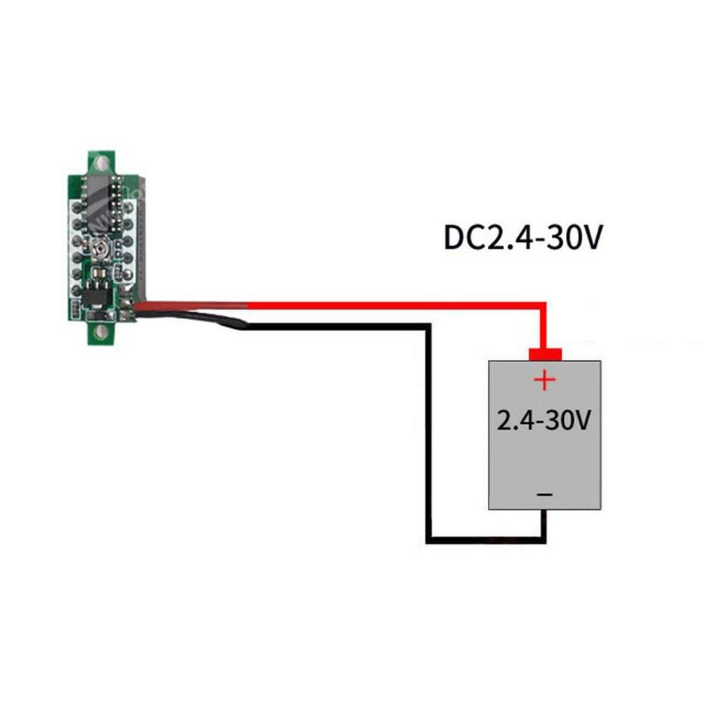 Voltímetro Digital de 0,28 pulgadas DC 32V de doble LED amperímetro voltaje amperímetro potencia dos cables pantalla Digital voltímetro DC ajustable