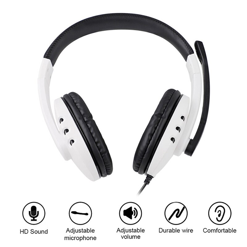 Wired Gaming Headsets With Microphoe 3.5mm Head-mounted Surround Sound Stereo Headphone For PS4 NS-Switch PC Laptop Computer