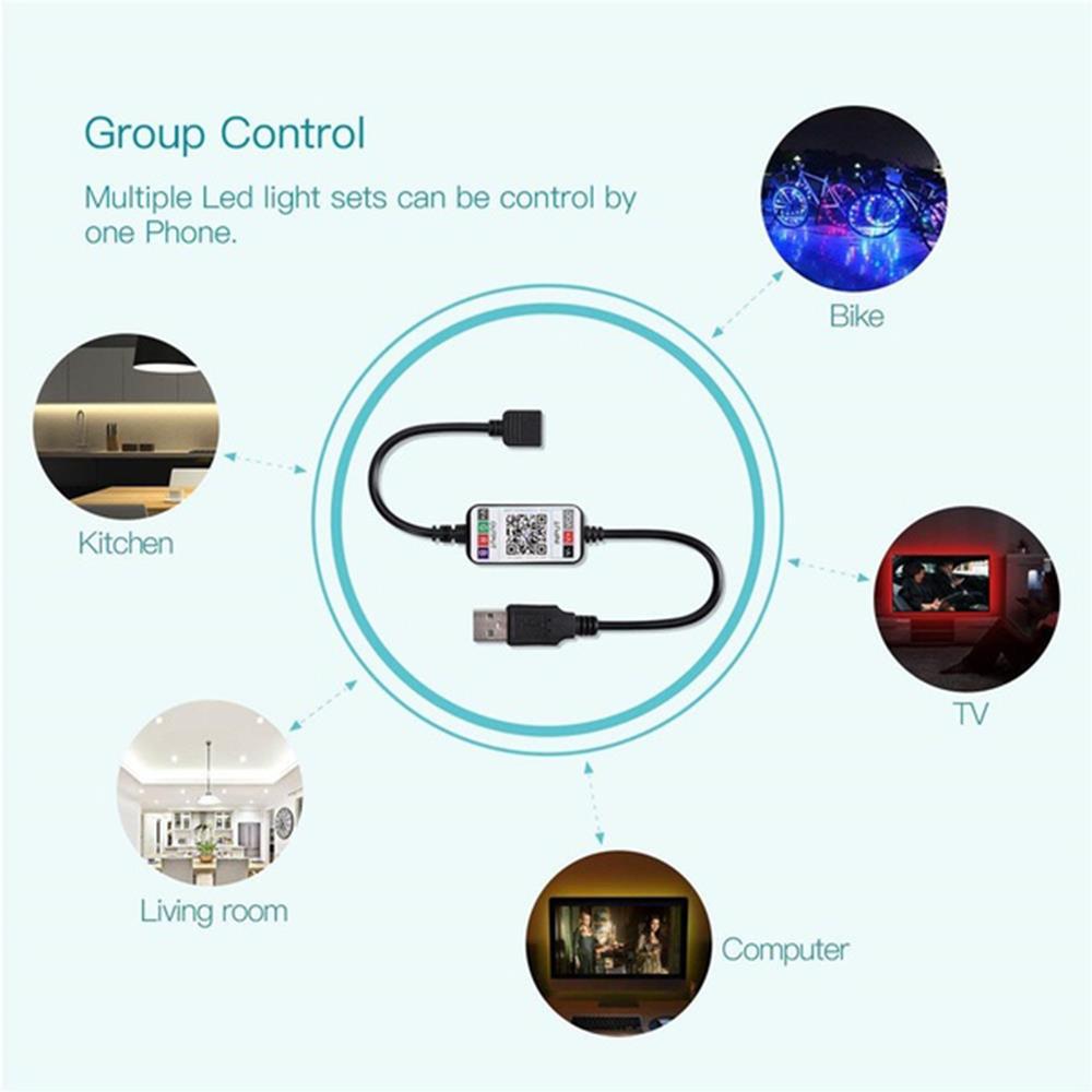 RGB Durable Universal Smart LED Bluetooth Controller Bluetooth Controller RGB Bluetooth Controller Adjustable Home Decor 5050