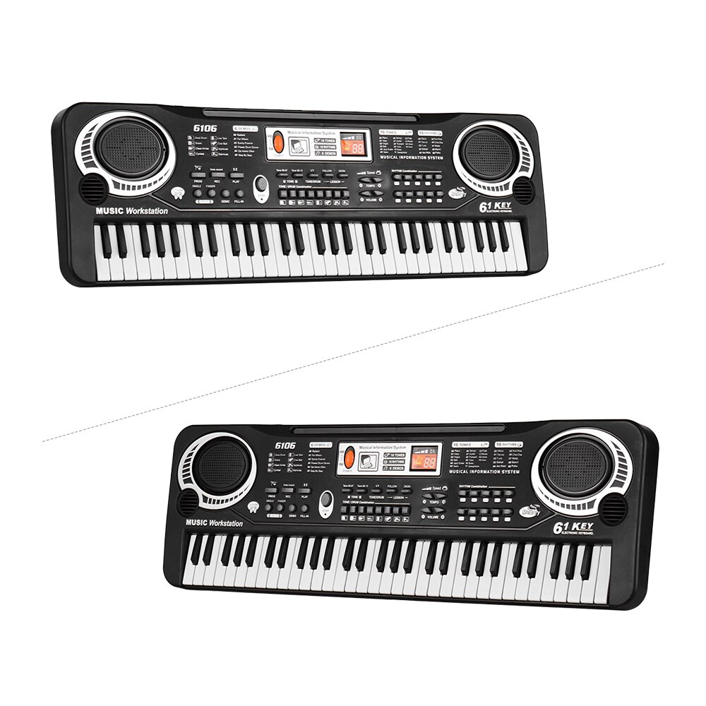 61 Keys Digital Music Electronic Keyboard Multifunctional Electric Piano for Piano Student with Microphone Musical Instrument
