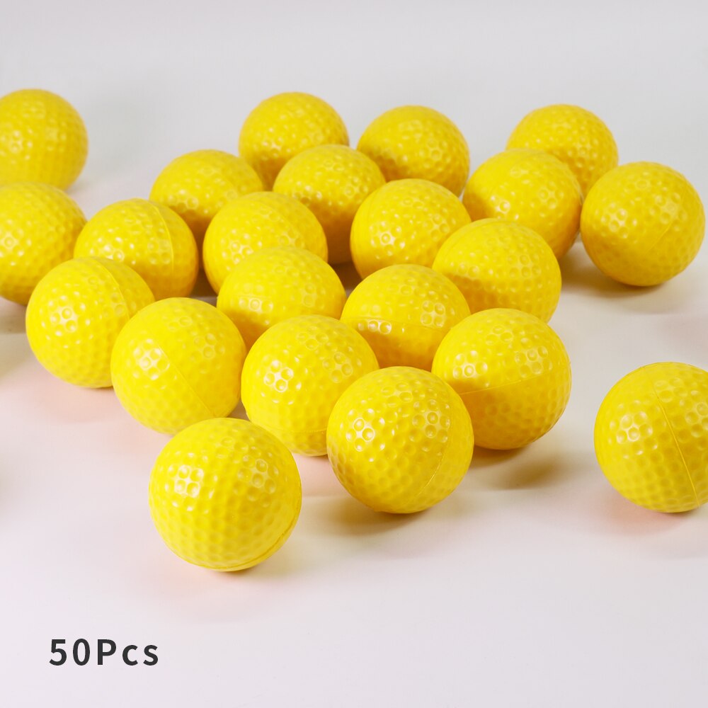 50 Stuks Foam Eva Luchtstroom Hollow Praktijk Golfballen Golf Training Ballen Outdoor Indoor Putting Green Doel Achtertuin Swing Game: Foam Yellow  50Pcs