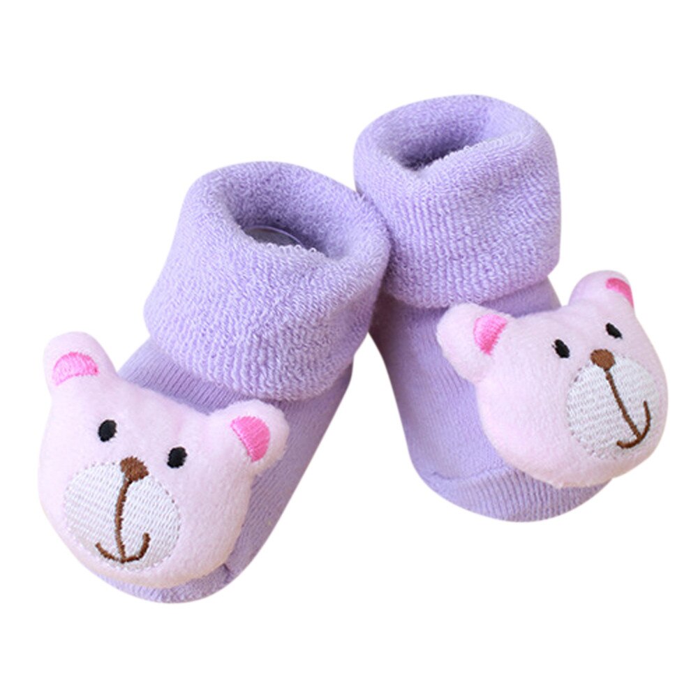 Enfant en bas âge enfants pied chaussettes hiver dessin animé mignon -né enfants bébé filles garçons anti-dérapant chaussettes pantoufle chaussures bottes: D