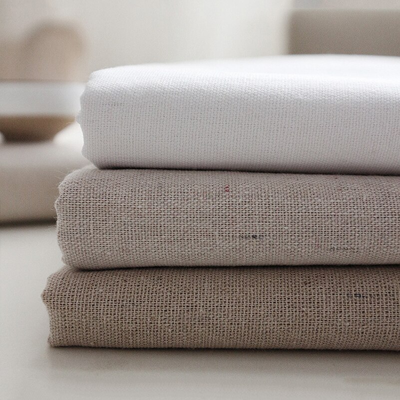 Raw Fabric Patchwork Painting Hemp Cotton Linen Cloth Sewing Curtain Textile Quilting DIY Handmade Per Half Meter