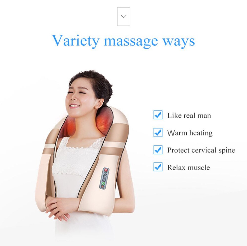 Multifunctionele Elektrische 16 Massage Bal 3D Diepe Kneden Warmte Shiatsu Nek Draagbare Full Body Massage Thuis &amp; Auto Apparaat
