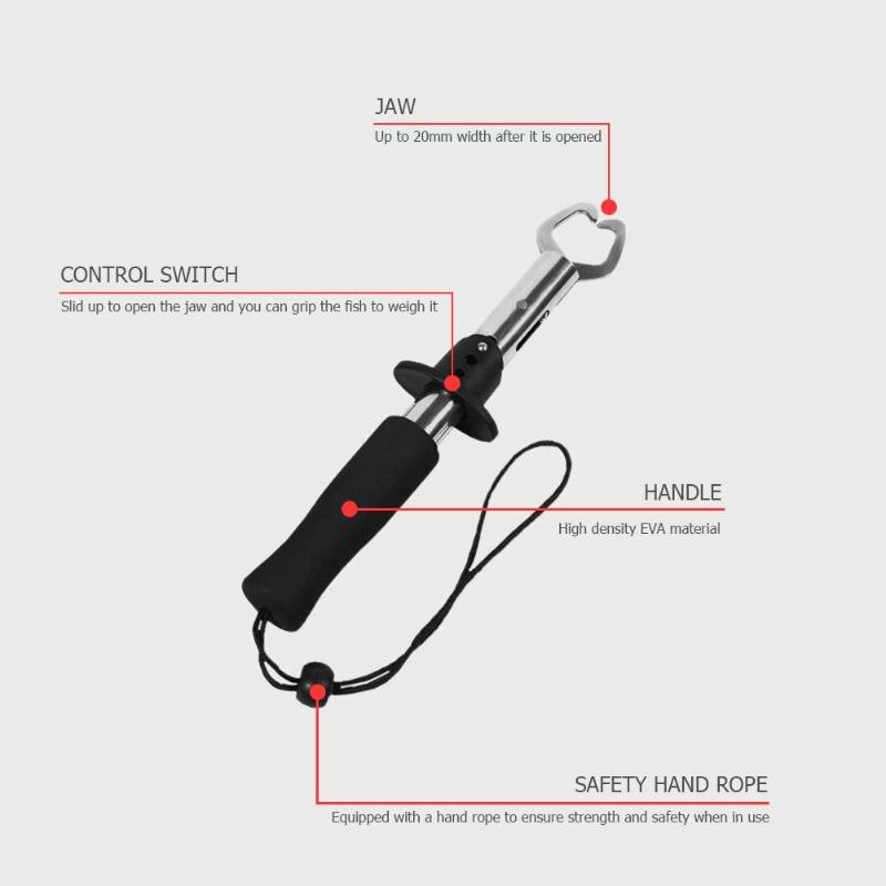 Controle visklem apparaat lokt roestvrij staal vislip gripper houder grijper tang visgerei accessoires