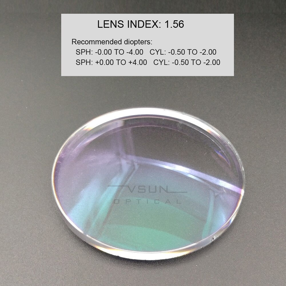 Vsun Optical Glasses Aspheric Prescription Lenses for Myopia/Hyperopia/Presbyopia Diopter Eyewear MR-7 Resin Lens Green Coating