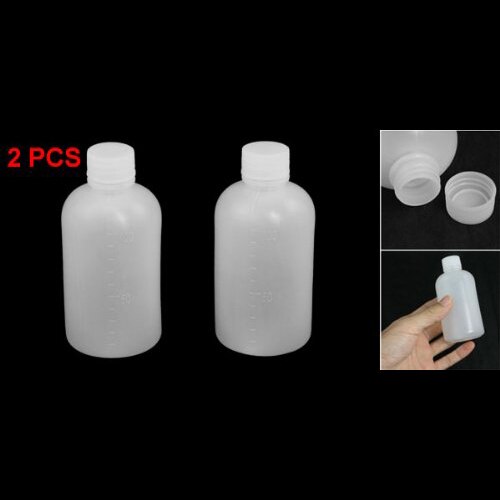 SOSW-100ml Clear Plastic Cilindervormige Chemische Middel Fles 2 Stuks