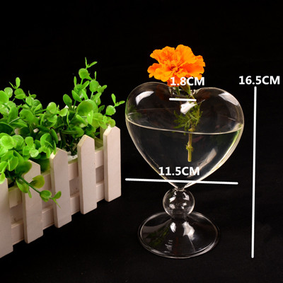 Glas blomkrukor plantera hjärta glasvas stående heminredning blomvas skrivbord dekorativ vas bröllopsfest dekor vaso: Default Title