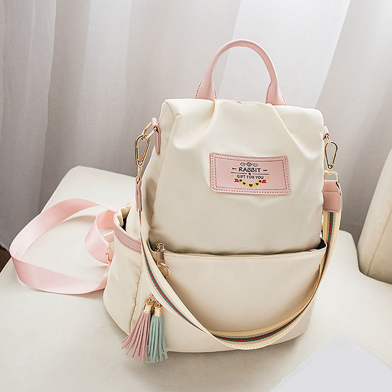 Neue frauen Schulter Tasche Große Kapazität Oxford Tuch Taschen Damen Rucksack Frau Farbe Tote Frauen Schulter Rucksäcke: WHITE